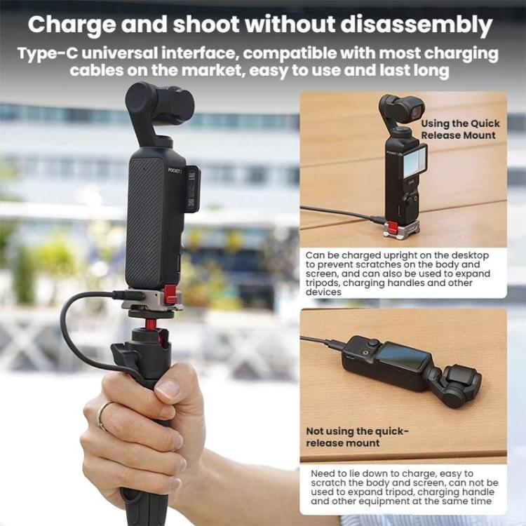 For DJI Osmo Pocket 3 Flymile Dual - Port 1/4" Thread Magnetic Quick - Release Charging Adapter - ORIWHIZDJI & Insta360 AccessoriesFlymileMount & Holder