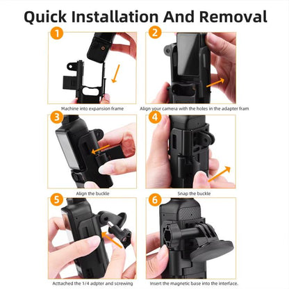 For DJI Osmo Pocket 3 Flymile Magnetic Bracket Fixed Base Back Clip Adapter Bezel Accessories, 4pcs /Set, 6pcs /Set - ORIWHIZDJI & Insta360 AccessoriesFlymileMount & Holder