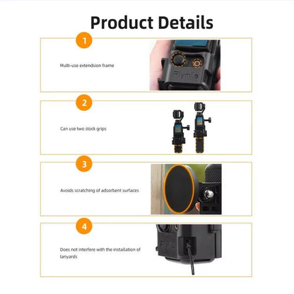 For DJI Osmo Pocket 3 Flymile Magnetic Bracket Fixed Base Back Clip Adapter Bezel Accessories, 4pcs /Set, 6pcs /Set - ORIWHIZDJI & Insta360 AccessoriesFlymileMount & Holder