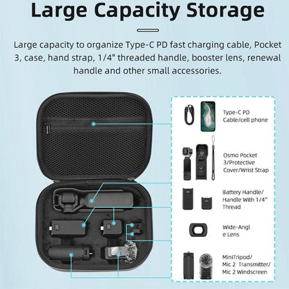 For DJI OSMO Pocket 3 Full Set Portable Carrying Case Shoulder Storage Bag, For DJI OSMO Pocket 3 - ORIWHIZBRDRCCase & BagsDJI & Insta360 Accessories