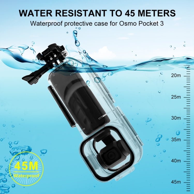 For DJI Osmo Pocket 3 PULUZ 45m Underwater Waterproof Housing Diving Case, Waterproof Case (Transparent) - ORIWHIZCase & BagsDJI & Insta360 AccessoriesOsmo Pocket Accessories
