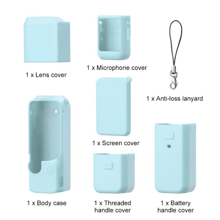 For DJI OSMO Pocket 3 PULUZ 6 in 1 Body Lens Handle Screen Mic Silicone TPU Cover - ORIWHIZCase & BagsDJI & Insta360 AccessoriesOsmo Pocket Accessories