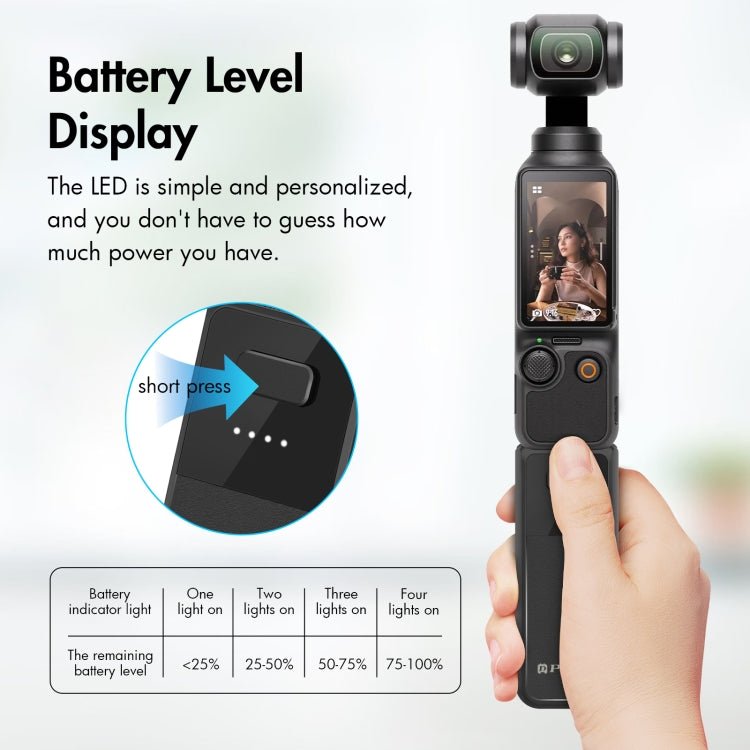 For DJI Osmo Pocket 3 PULUZ High - Capacity 2800mAh Battery Grip - ORIWHIZDJI & Insta360 AccessoriesOsmo Pocket AccessoriesOther Accessories