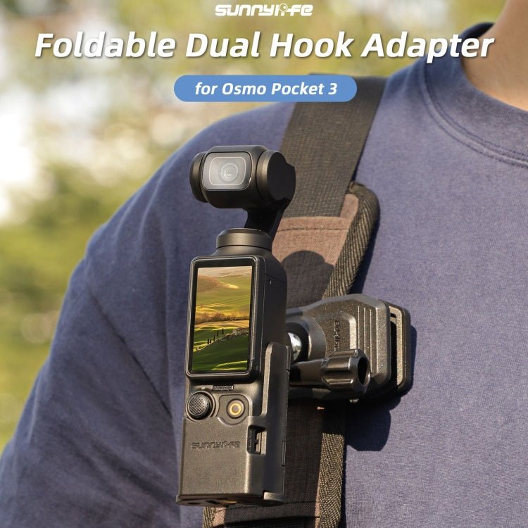 For DJI OSMO Pocket 3 Sunnylife Expansion Adapter Foldable Dual Hooks Adapter Protective Case Bracket, OP3 - AD748 - ORIWHIZDJI & Insta360 AccessoriesMount & HolderOsmo Pocket Accessories