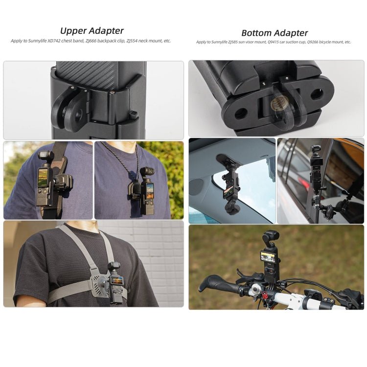 For DJI OSMO Pocket 3 Sunnylife Expansion Adapter Foldable Dual Hooks Adapter Protective Case Bracket, OP3 - AD748 - ORIWHIZDJI & Insta360 AccessoriesMount & HolderOsmo Pocket Accessories