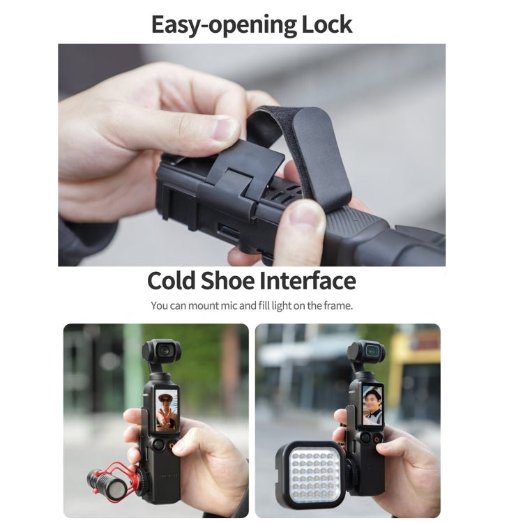For DJI OSMO Pocket 3 Sunnylife Hand Band Protective Frame Cold Shoe Extension Handle Cover, Extension Frame - ORIWHIZDJI & Insta360 AccessoriesMount & HolderOsmo Pocket Accessories