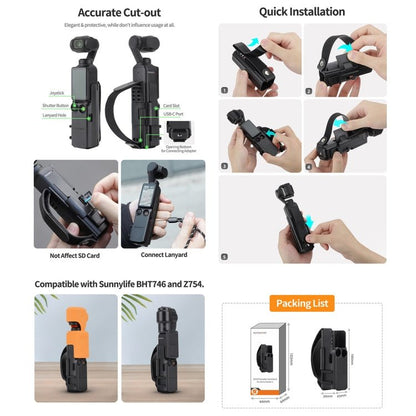 For DJI OSMO Pocket 3 Sunnylife Hand Band Protective Frame Cold Shoe Extension Handle Cover, Extension Frame - ORIWHIZDJI & Insta360 AccessoriesMount & HolderOsmo Pocket Accessories