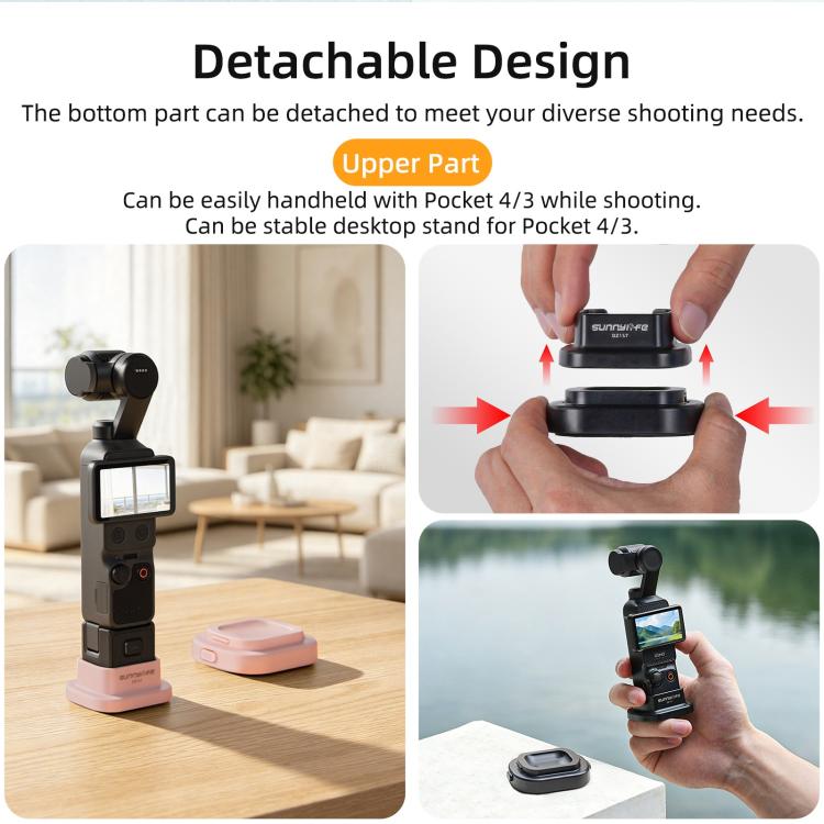 For DJI Osmo Pocket 4 / 3 Sunnylife Detachable Car & Desktop Base Stand Base Desktop Stabilizer Supporting Holder, OP4 - DZ157 - ORIWHIZDJI & Insta360 AccessoriesMount & HolderOsmo Pocket Accessories