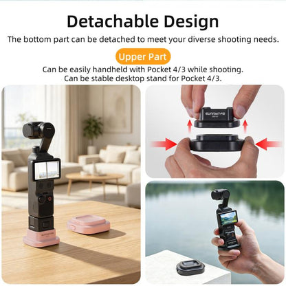 For DJI Osmo Pocket 4 / 3 Sunnylife Detachable Car & Desktop Base Stand Base Desktop Stabilizer Supporting Holder, OP4 - DZ157 - ORIWHIZDJI & Insta360 AccessoriesMount & HolderOsmo Pocket Accessories