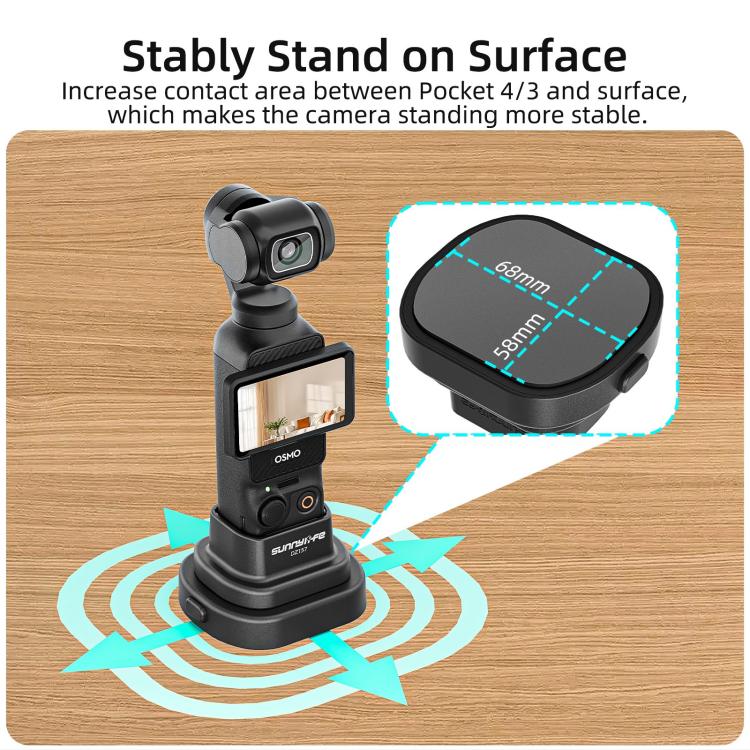 For DJI Osmo Pocket 4 / 3 Sunnylife Detachable Car & Desktop Base Stand Base Desktop Stabilizer Supporting Holder, OP4 - DZ157 - ORIWHIZDJI & Insta360 AccessoriesMount & HolderOsmo Pocket Accessories