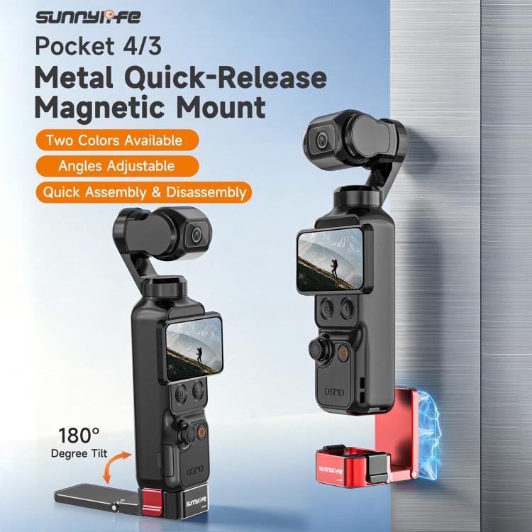 For DJI Osmo Pocket 4 / 3 Sunnylife Metal Quick - Release Magnetic Mount Tabletop Base Bracket Angles Adjustable Stand, OP4 - ZJ154 - ORIWHIZDJI & Insta360 AccessoriesMount & HolderOsmo Pocket Accessories