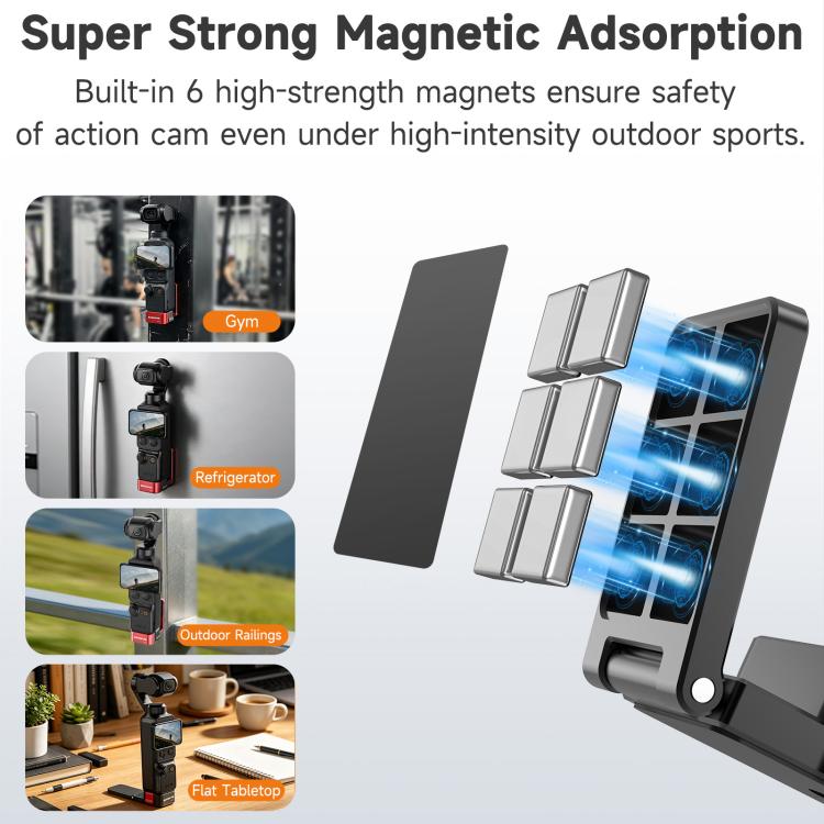 For DJI Osmo Pocket 4 / 3 Sunnylife Metal Quick - Release Magnetic Mount Tabletop Base Bracket Angles Adjustable Stand, OP4 - ZJ154 - ORIWHIZDJI & Insta360 AccessoriesMount & HolderOsmo Pocket Accessories