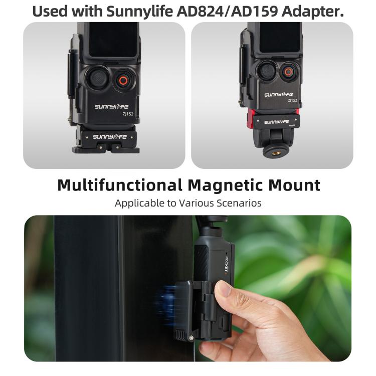 For DJI Osmo Pocket 4 / 3 Sunnylife Multifunctional Magnetic Mount Tabletop Base Bracket Angles Adjustable Stand, OP4 - ZJ152 - ORIWHIZDJI & Insta360 AccessoriesMount & HolderOsmo Pocket Accessories