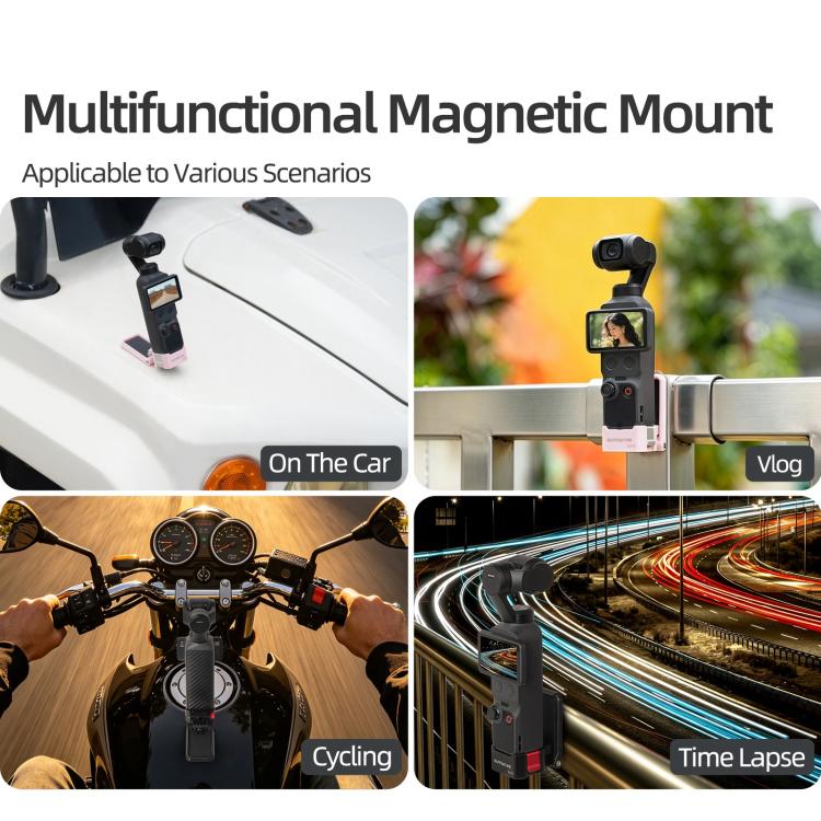 For DJI Osmo Pocket 4 / 3 Sunnylife Quick - Release Magnetic Mount Tabletop Base Plastic Bracket Angles Adjustable Stand, OP4 - ZJ153 - ORIWHIZDJI & Insta360 AccessoriesMount & HolderOsmo Pocket Accessories