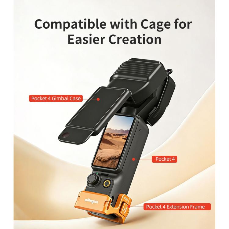 For DJI Osmo Pocket 4 aMagisn Gimbal Protector Case Protective Cover with One - Piece Flip Design Integrated 3D Joystick Guard - ORIWHIZaMagisnCase & BagsDJI & Insta360 Accessories
