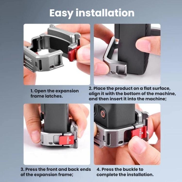 For DJI Osmo Pocket 4 BRDRC Cold Shoe Interface Quick - Release Expansion Frame Bracket, For DJI Osmo Pocket 4 - ORIWHIZBRDRCDJI & Insta360 AccessoriesMount & Holder