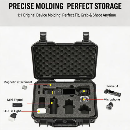 For DJI Osmo Pocket 4 Explosion - proof Hard Carrying Case Protective Storage Box with Custom EVA Foam - ORIWHIZCase & BagsDJI & Insta360 AccessoriesOsmo Pocket Accessories