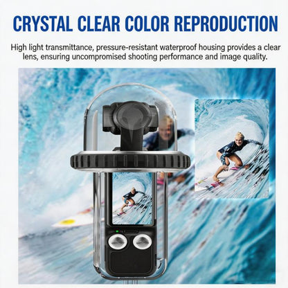 For DJI Osmo Pocket 4 Waterproof Case 60M/196ft Diving Housing Shell with 540 - degree Panoramic View Underwater Accessories for Surfing Snorkeling - ORIWHIZCase & BagsDJI & Insta360 AccessoriesOsmo Pocket Accessories