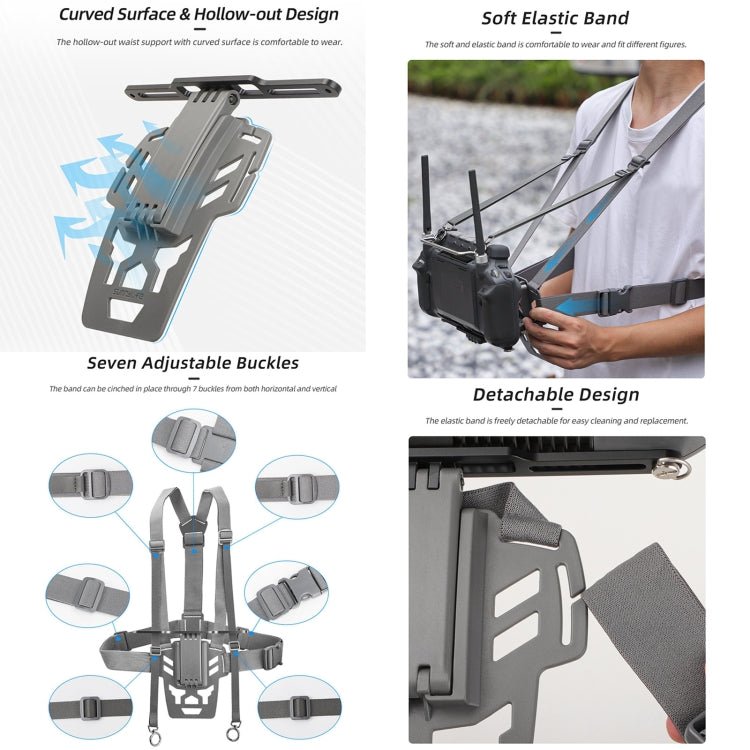 For DJI RC Plus Sunnylife Remote Control Waist Support Bracket Chest Strap, For DJI RC Plus - ORIWHIZDJI & Insta360 AccessoriesDJI Controller AccessoriesSunnylife