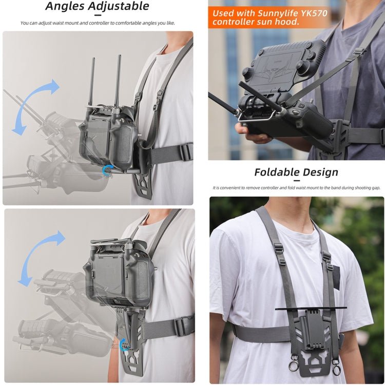 For DJI RC Plus Sunnylife Remote Control Waist Support Bracket Chest Strap, For DJI RC Plus - ORIWHIZDJI & Insta360 AccessoriesDJI Controller AccessoriesSunnylife