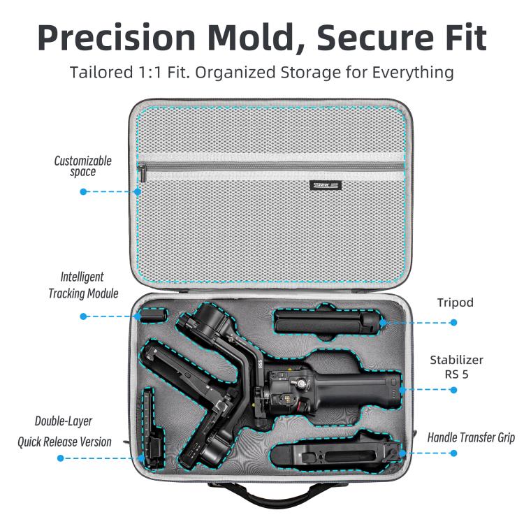 For DJI RS 5 STARTRC Portable PU Storage Bag Box Suitcase, For DJI RS 5 - ORIWHIZDJI & Insta360 AccessoriesDJI Ronin SeriesSTARTRC