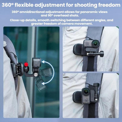 For DJI/GoPro/Insta360 Backpack Shoulder Strap Camera Mount, Magnetic, Regular - ORIWHIZBackpack ClipDJI & Insta360 AccessoriesUniversal Mount & Holder