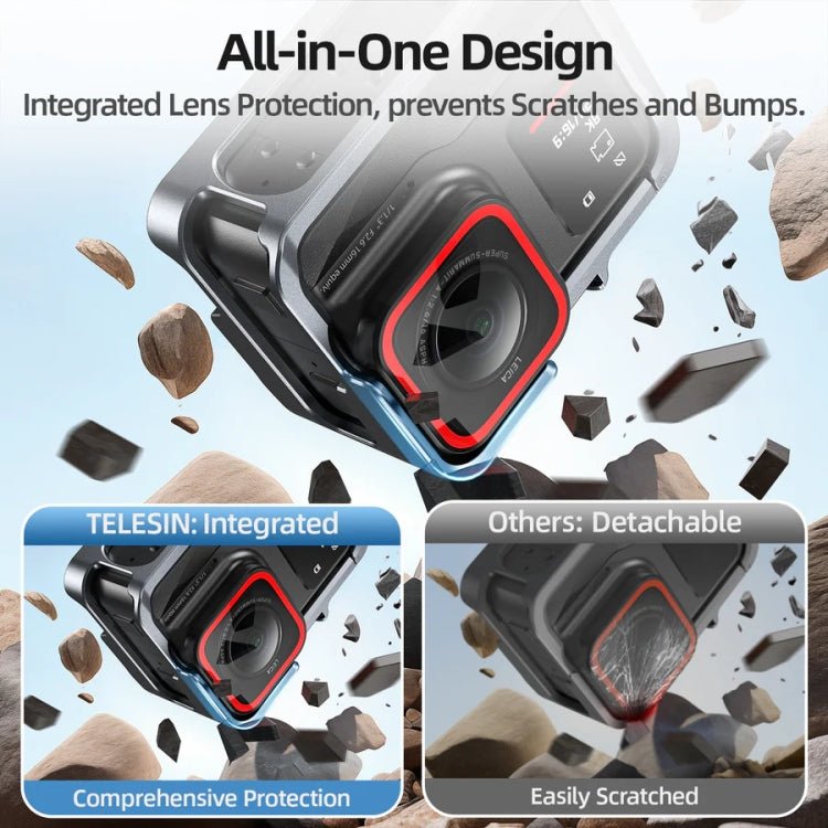 For Insta 360 Ace / Ace Pro TELESIN S6 - FMS - 02 Vertical Shot Quick Release Metal Rabbit Cage Body Protection Accessories - ORIWHIZDJI & Insta360 AccessoriesInsta360 Ace SeriesProtection & Cases