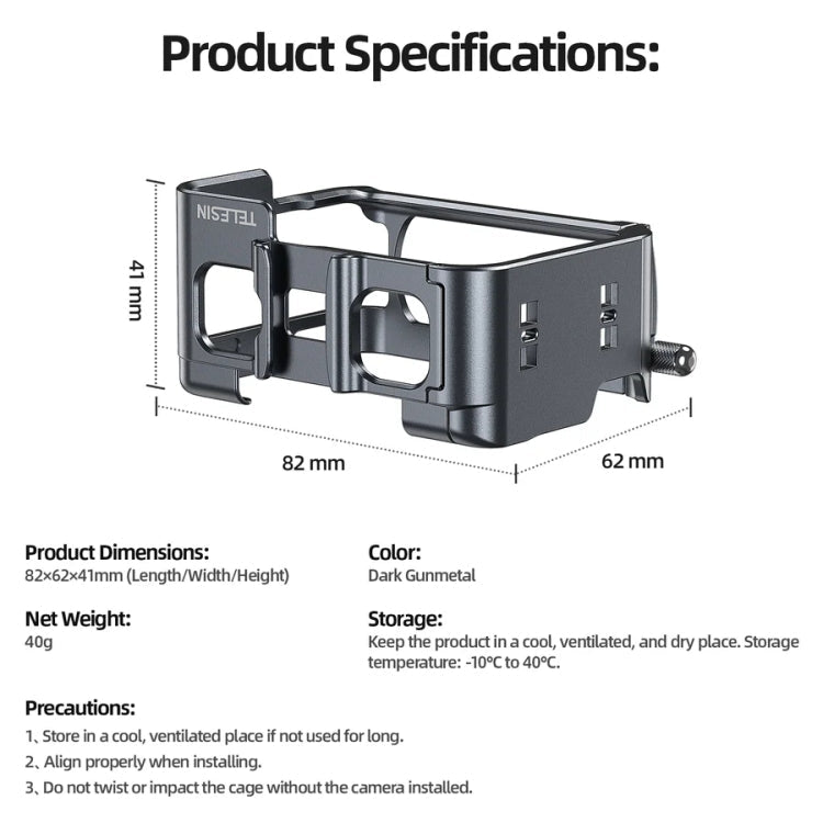 For Insta 360 Ace / Ace Pro TELESIN S6 - FMS - 02 Vertical Shot Quick Release Metal Rabbit Cage Body Protection Accessories - ORIWHIZDJI & Insta360 AccessoriesInsta360 Ace SeriesProtection & Cases