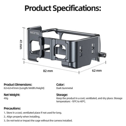 For Insta 360 Ace / Ace Pro TELESIN S6 - FMS - 02 Vertical Shot Quick Release Metal Rabbit Cage Body Protection Accessories - ORIWHIZDJI & Insta360 AccessoriesInsta360 Ace SeriesProtection & Cases