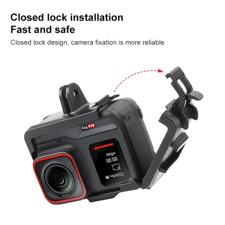 For Insta360 Ace / Ace Pro PC Cage Expansion Adapter Frame with Dual Cold Shoe Bases, For Insta360 Ace / Ace Pro / Ace Pro 2 - ORIWHIZDJI & Insta360 AccessoriesInsta360 Ace SeriesProtection & Cases