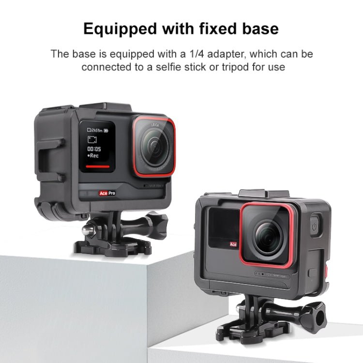 For Insta360 Ace / Ace Pro PC Cage Expansion Adapter Frame with Dual Cold Shoe Bases, For Insta360 Ace / Ace Pro / Ace Pro 2 - ORIWHIZDJI & Insta360 AccessoriesInsta360 Ace SeriesProtection & Cases