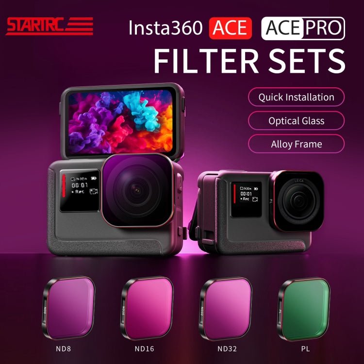 For Insta360 Ace / Ace Pro STARTRC 4 in 1 ND8 ND16 ND32 Camera Lens Filter, For Insta360 Ace / Ace Pro - ORIWHIZDJI & Insta360 AccessoriesInsta360 Ace SeriesLen Accessories