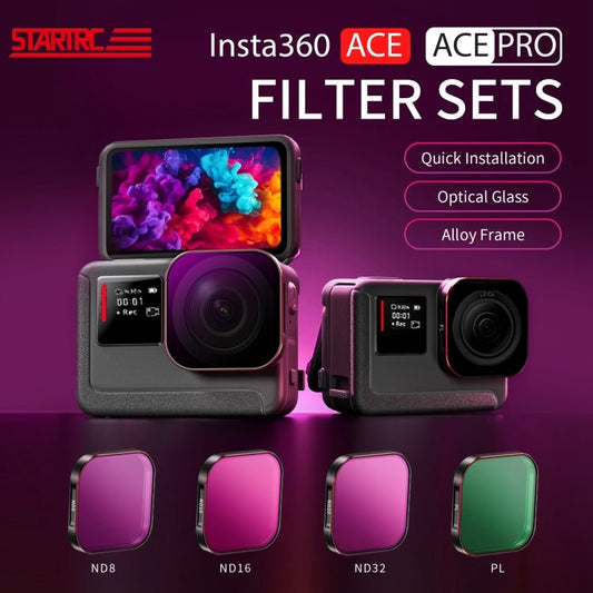 فلتر عدسة كاميرا STARTRC 4 في 1 ND8 ND16 ND32 لكاميرا Insta360 Ace / Ace Pro، متوافق مع Insta360 Ace / Ace Pro - ORIWHIZDJI وملحقات Insta360، سلسلة Insta360 Ace، ملحقات العدسات