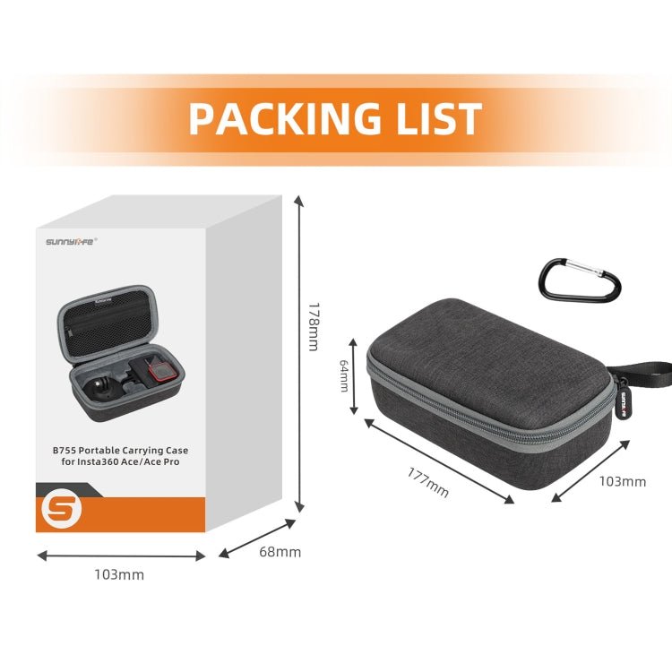 For Insta360 Ace / Ace Pro Sunnylife Portable Carrying Case Handbag Mini Travel Case Organizer Protective Bag, For Insta360 Ace / Ace Pro - ORIWHIZDJI & Insta360 AccessoriesInsta360 Ace SeriesProtection & Cases