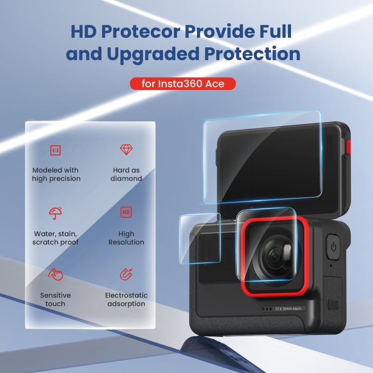 For Insta360 ACE aMagisn Tempered Film Protective Stickers Sports Camera Accessories, 3 In 1, 6 In 1 - ORIWHIZaMagisnDJI & Insta360 AccessoriesInsta360 Ace Series