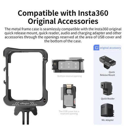For Insta360 Ace Pro 2 / Ace Pro Camera AMagisn Quick Release Metal Cage Horizontal & Vertical Shooting Protective Frame - ORIWHIZaMagisnDJI & Insta360 AccessoriesInsta360 Ace Series