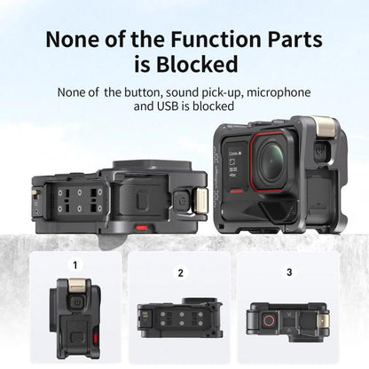 For Insta360 Ace Pro 2 / Ace Pro Camera AMagisn Quick Release Metal Cage Horizontal & Vertical Shooting Protective Frame - ORIWHIZaMagisnDJI & Insta360 AccessoriesInsta360 Ace Series