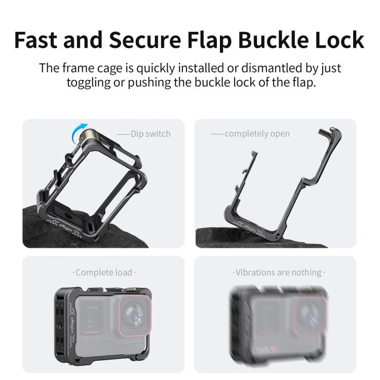 For Insta360 Ace Pro 2 / Ace Pro Camera AMagisn Quick Release Metal Cage Horizontal & Vertical Shooting Protective Frame - ORIWHIZaMagisnDJI & Insta360 AccessoriesInsta360 Ace Series