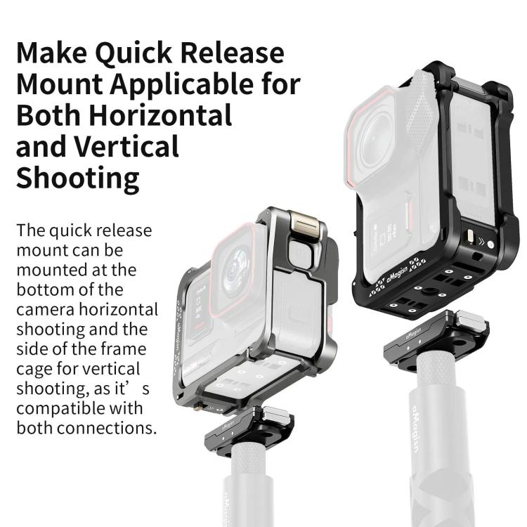 For Insta360 Ace Pro 2 / Ace Pro Camera AMagisn Quick Release Metal Cage Horizontal & Vertical Shooting Protective Frame - ORIWHIZaMagisnDJI & Insta360 AccessoriesInsta360 Ace Series