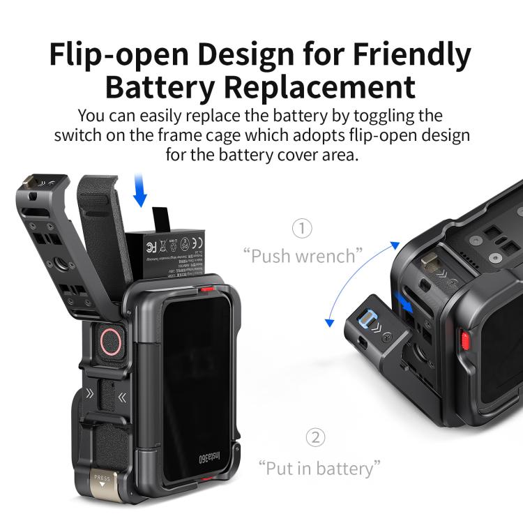 For Insta360 Ace Pro 2 / Ace Pro Camera AMagisn Quick Release Metal Cage Horizontal & Vertical Shooting Protective Frame - ORIWHIZaMagisnDJI & Insta360 AccessoriesInsta360 Ace Series