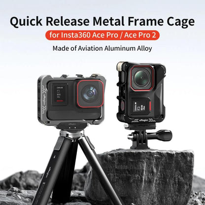 For Insta360 Ace Pro 2 / Ace Pro Camera AMagisn Quick Release Metal Cage Horizontal & Vertical Shooting Protective Frame - ORIWHIZaMagisnDJI & Insta360 AccessoriesInsta360 Ace Series