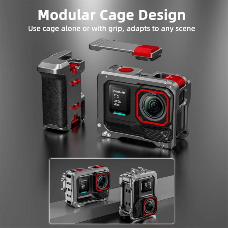 For Insta360 Ace Pro 2 / Ace Pro Flymile Xplorer Grip Kit Street Photography Handle Metal Cage Case, Xplorer Grip - ORIWHIZDJI & Insta360 AccessoriesFlymileInsta360 Ace Series