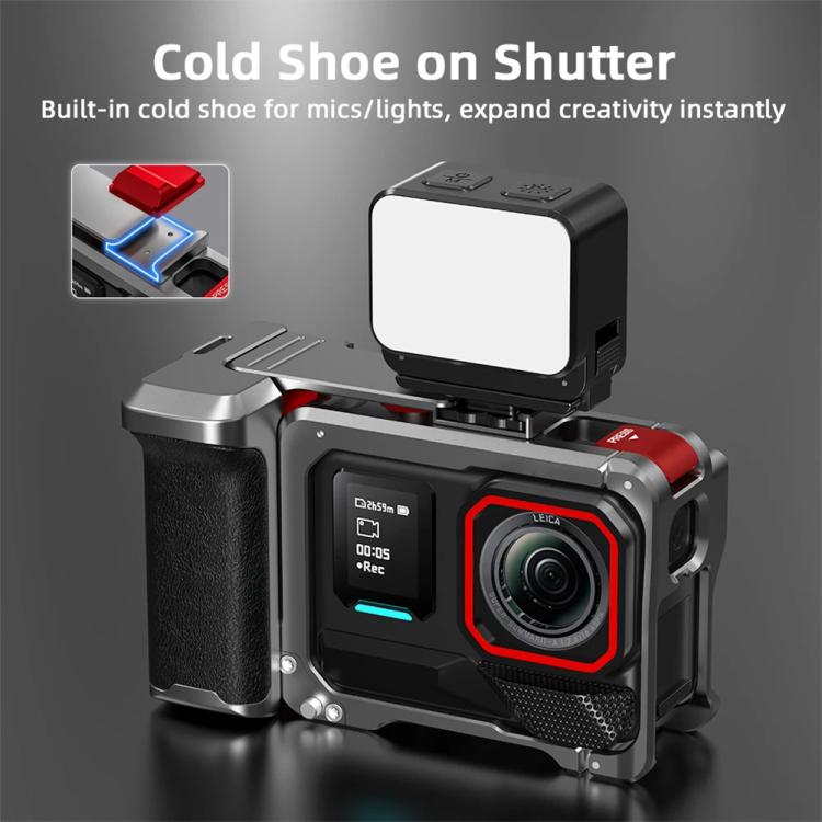 For Insta360 Ace Pro 2 / Ace Pro Flymile Xplorer Grip Kit Street Photography Handle Metal Cage Case, Xplorer Grip - ORIWHIZDJI & Insta360 AccessoriesFlymileInsta360 Ace Series