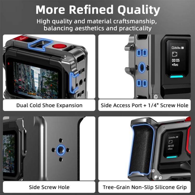 For Insta360 Ace Pro 2 / Ace Pro Flymile Xplorer Grip Kit Street Photography Handle Metal Cage Case, Xplorer Grip - ORIWHIZDJI & Insta360 AccessoriesFlymileInsta360 Ace Series