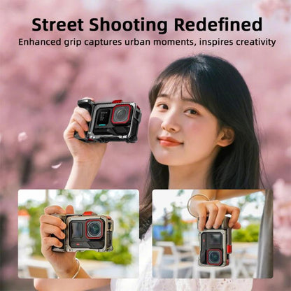 For Insta360 Ace Pro 2 / Ace Pro Flymile Xplorer Grip Kit Street Photography Handle Metal Cage Case, Xplorer Grip - ORIWHIZDJI & Insta360 AccessoriesFlymileInsta360 Ace Series