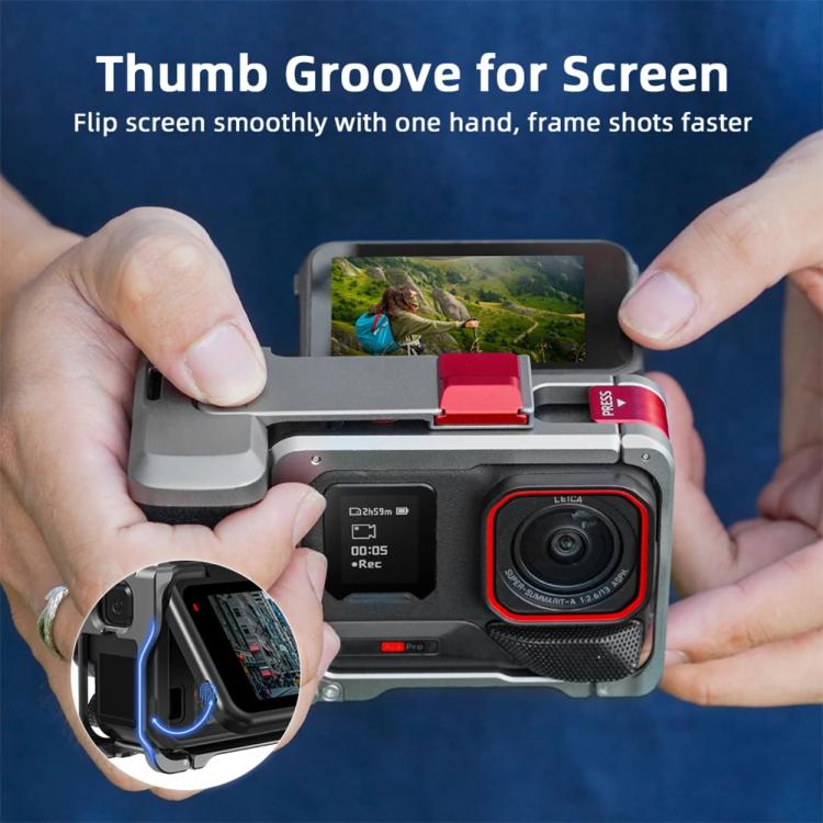 For Insta360 Ace Pro 2 / Ace Pro Flymile Xplorer Grip Kit Street Photography Handle Metal Cage Case, Xplorer Grip - ORIWHIZDJI & Insta360 AccessoriesFlymileInsta360 Ace Series