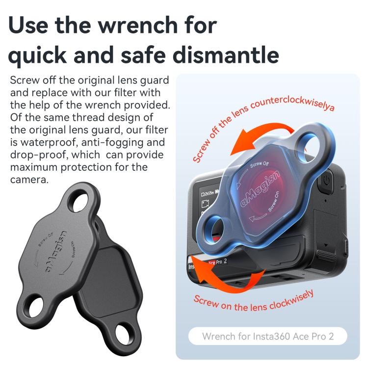For Insta360 Ace Pro 2 aMagisn Dive Filter Underwater Waterproof Camera Lens Protector - ORIWHIZaMagisnDJI & Insta360 AccessoriesInsta360 Ace Series