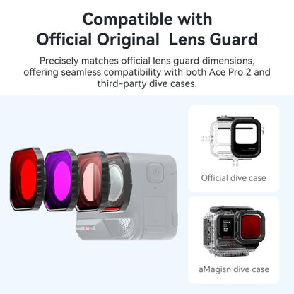 For Insta360 Ace Pro 2 aMagisn Dive Filter Underwater Waterproof Camera Lens Protector - ORIWHIZaMagisnDJI & Insta360 AccessoriesInsta360 Ace Series