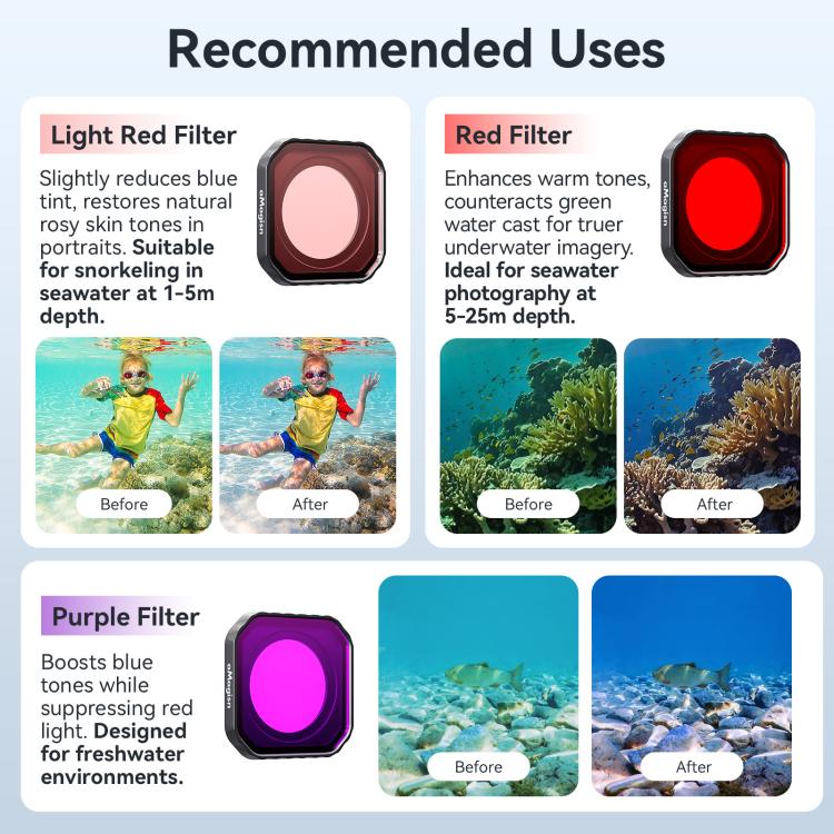 For Insta360 Ace Pro 2 aMagisn Dive Filter Underwater Waterproof Camera Lens Protector - ORIWHIZaMagisnDJI & Insta360 AccessoriesInsta360 Ace Series