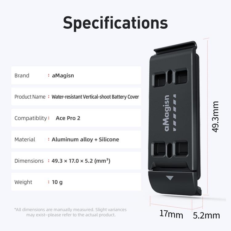 For Insta360 Ace Pro 2 aMagisn Vertical Shooting Battery Cover Magnetic Quick - Release & Splash Proof Battery Door - ORIWHIZaMagisnDJI & Insta360 AccessoriesInsta360 Ace Series